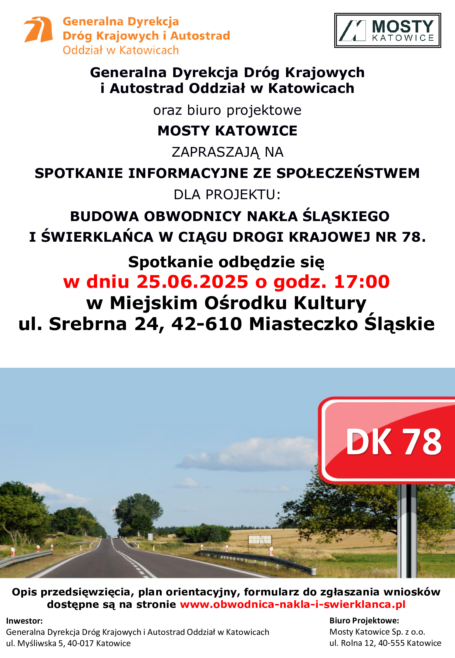 Spotkanie informacyjne w sprawie budowy obwodnicy Nakła Śląskiego i Świerklańca