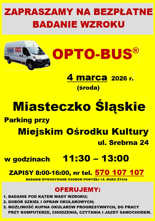OPTO-BUS® zaprasza na bezpłatne badania wzroku