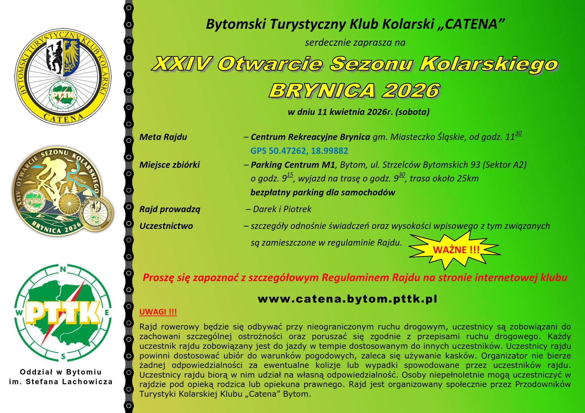 XXIV Otwarcie Sezonu Kolarskiego w Brynicy