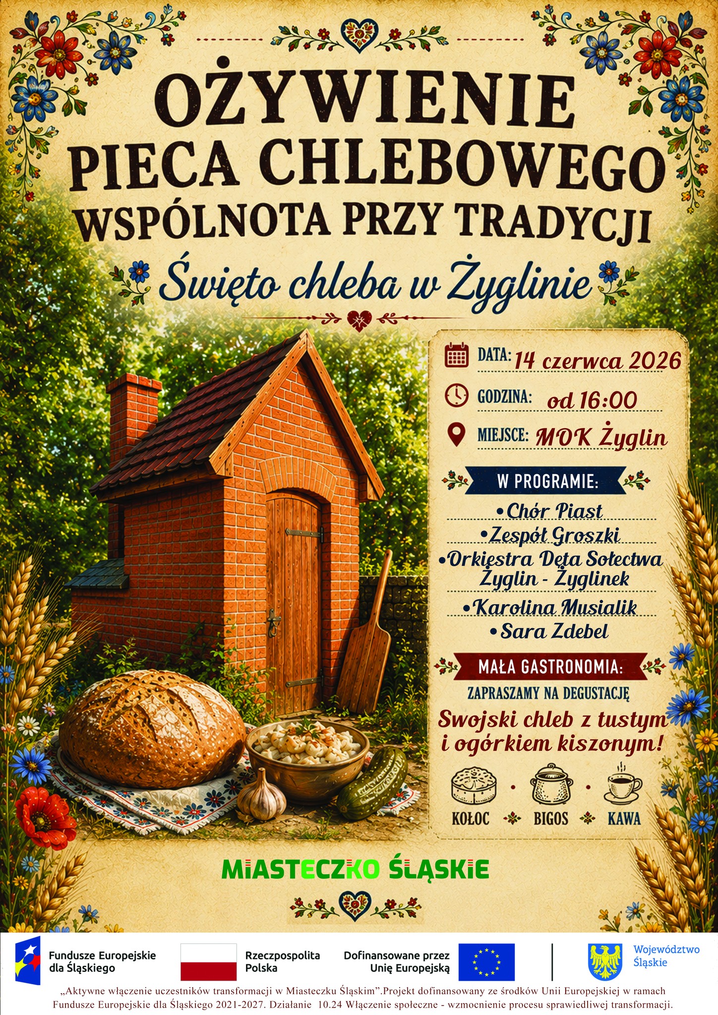 Ożywienie pieca chlebowego i święto chleba w Żyglinie