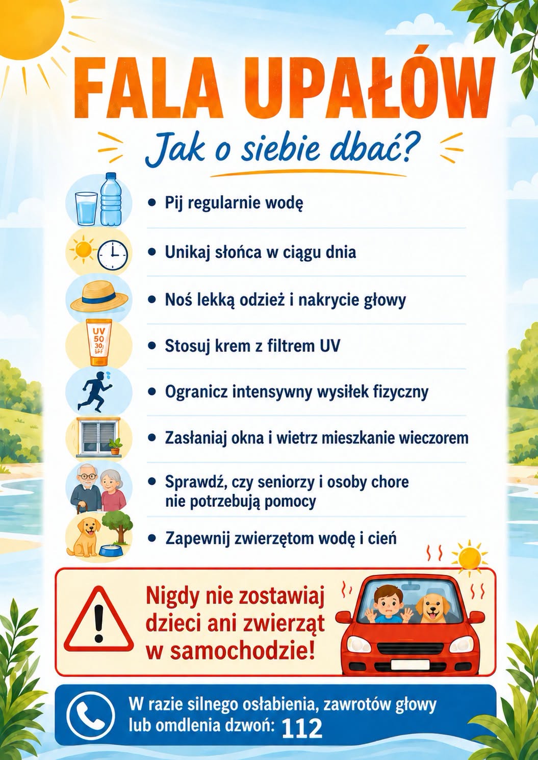 Fala upałów – zadbajmy o siebie i swoich bliskich!