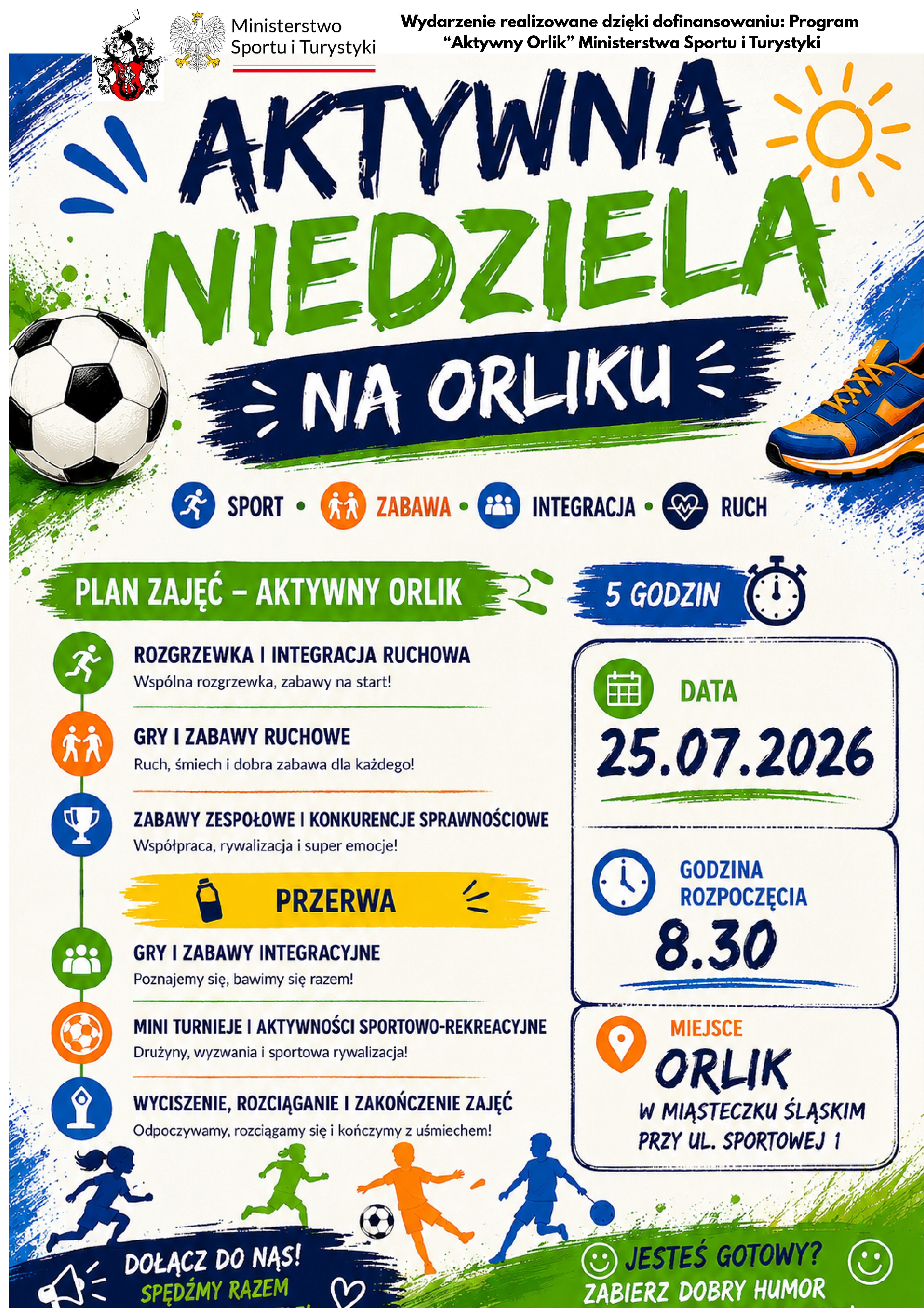 Zapraszamy na zajęcia "Aktywna niedziela na Orliku"!