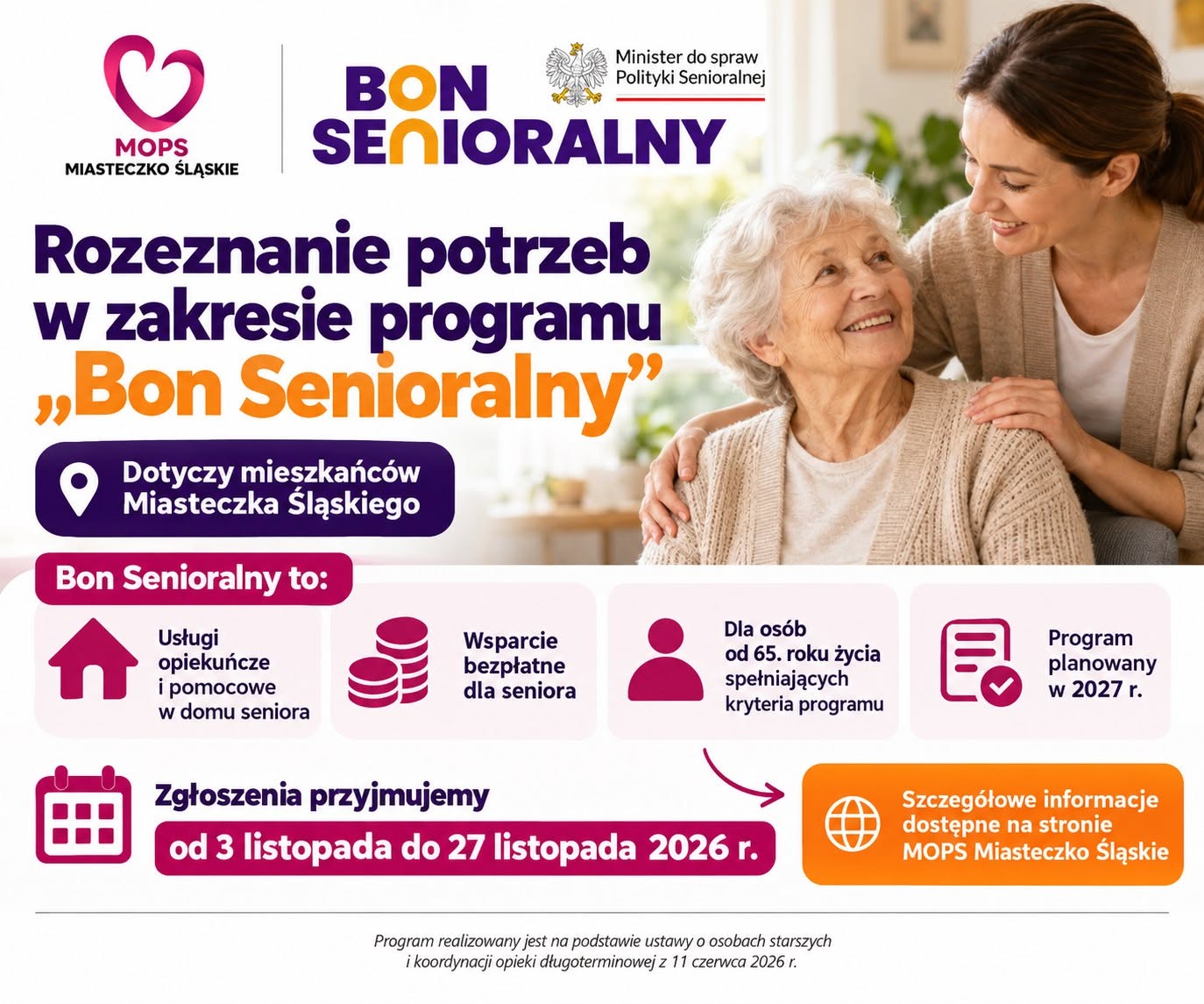 Bon Senioralny 2027 – MOPS rozpoznaje potrzeby mieszkańców
