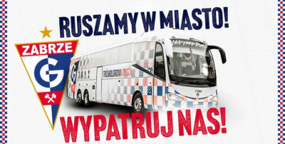 grafika do wpisu: Autobus z piłkarzami Górnika Zabrze w Miasteczku Śląskim!