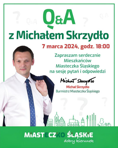 grafika do wpisu: Q&A z Burmistrzem Miasta Michałem Skrzydło