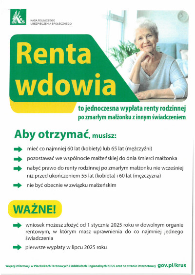 grafika do wpisu: Renta wdowia - od lipca 2025 r. wdowy i wdowcy uzyskają możliwość pobierania zbiegu świadczeń wg nowych zasad