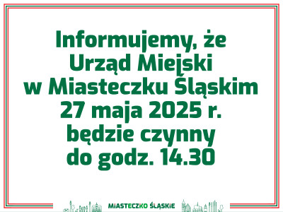 grafika do wpisu: Godziny pracy urzędu 27 maja 2025 r.