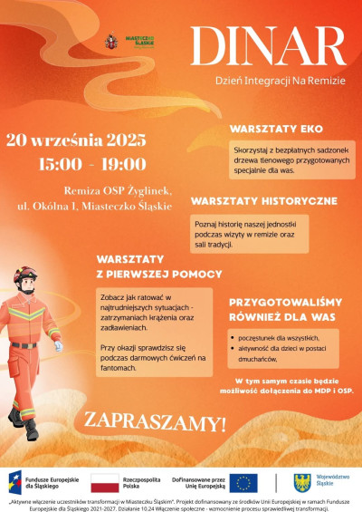 grafika do wpisu: Dzień Integracji Na Remizie – DINAR już 20 września w Żyglinku!