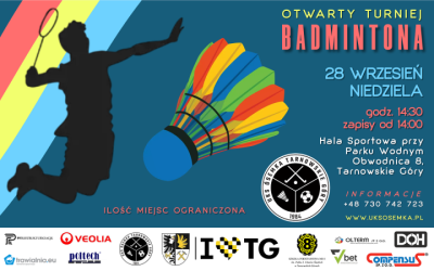 grafika do wpisu: Powiatowy Turniej Badmintona &#34;Zostaw smartfona, graj w badmintona&#34;