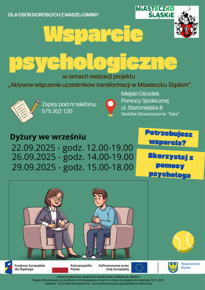 grafika do wpisu: Wsparcie psychologiczne dla dorosłych mieszkańców naszej Gminy