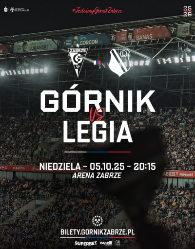 grafika do wpisu: Górnik Zabrze zaprasza na mecz z Legią Warszawa!