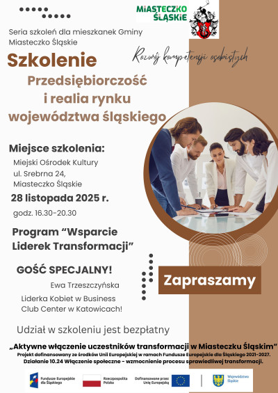 grafika do wpisu: Szkolenie „Przedsiębiorczość i realia rynku województwa śląskiego”