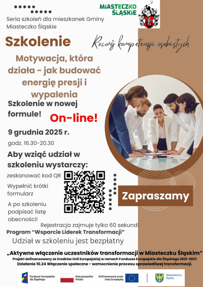 grafika do wpisu: Szkolenie online &#34;Motywacja, która działa - jak budować energię presji i wypalenia&#34;
