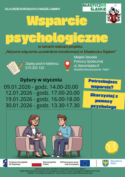 grafika do wpisu: Wsparcie psychologiczne dla dorosłych mieszkańców naszej Gminy