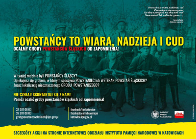 grafika do wpisu: „Powstańcy to wiara, nadzieja i cud” – ocalmy groby Powstańców Śląskich od zapomnienia!