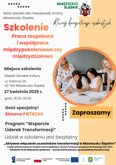 grafika do wpisu: Szkolenie dla mieszkanek Gminy Miasteczko Śląskie – praca zespołowa i współpraca międzypokoleniowa