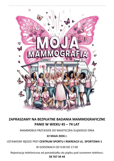 grafika do wpisu: Bezpłatne badania mammograficzne dla pań w wieku 45-74 lat