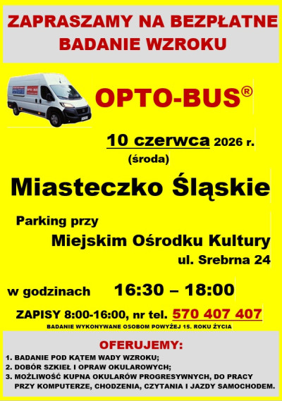 grafika do wpisu: Bezpłatne badanie wzroku w Miasteczku Śląskim