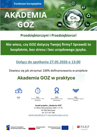 grafika do wpisu: Akademia GOZ - zaproszenie na spotkanie informacyjne online