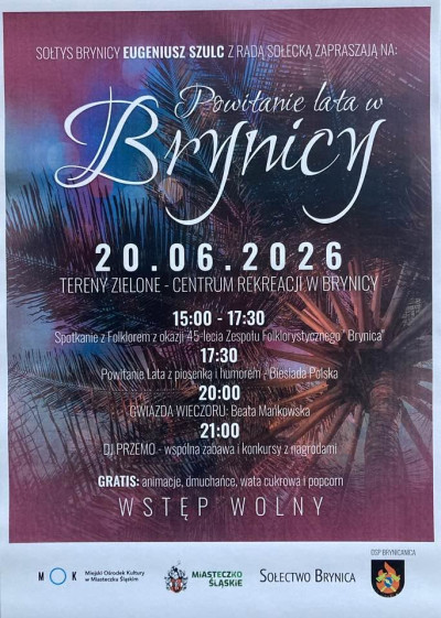 grafika do wpisu: Powitanie Lata i jubileusz 45-lecia Zespołu Folklorystycznego Brynica