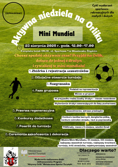 grafika do wpisu: Mini Mundial w ramach Aktywnej Niedzieli na Orliku