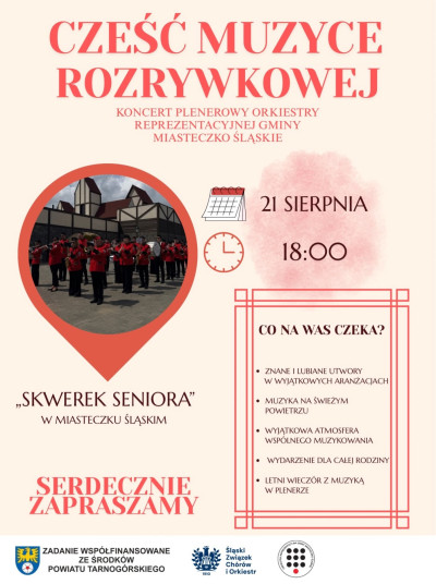 grafika do wpisu: Koncert plenerowy Orkiestry Reprezentacyjnej Gminy Miasteczko Śląskie