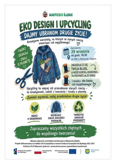 grafika do wpisu: Eko design i upcycling – zapraszamy na warsztaty przerabiania ubrań