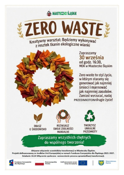 grafika do wpisu: Z resztek tkanin powstaną wianki – warsztaty zero waste w MOK-u