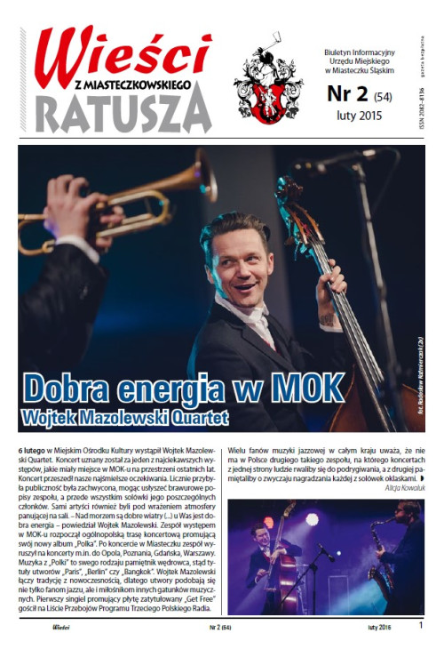 okładka wydania Nr 2 (54) Luty 2015 gazety Wieści z Ratusza