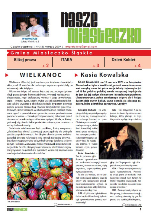 okładka wydania Nr 3 (3) Marzec 2009 gazety Wieści z Ratusza