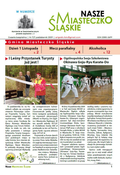 okładka wydania Nr 7 (7) Październik 2009 gazety Wieści z Ratusza