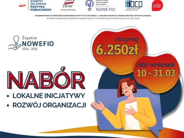 grafika do wpisu: Zaproszenie do udziału w konkursie grantowym Śląskie NOWEFIO 2024-2026