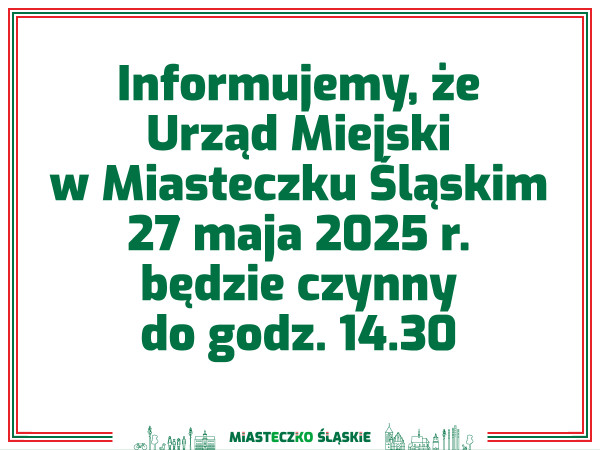 Godziny pracy urzędu 27 maja 2025 r.