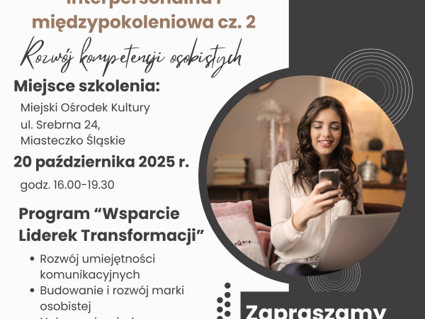 grafika do wpisu: Bezpłatne szkolenie „Rozwój kompetencji osobistych” - część 2