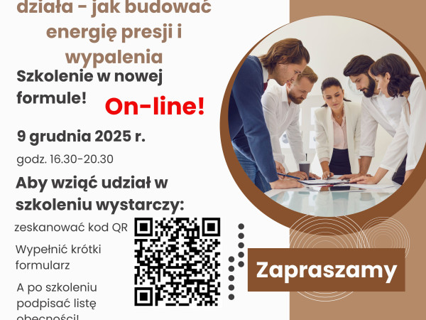 grafika do wpisu: Szkolenie online &#34;Motywacja, która działa - jak budować energię presji i wypalenia&#34;