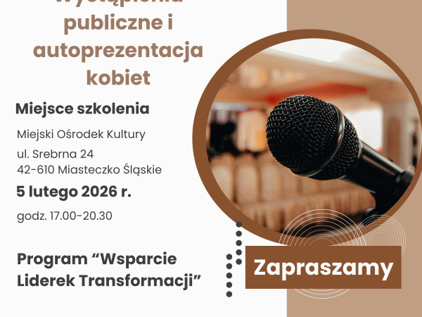 Szkolenie „Wystąpienia publiczne i autoprezentacja kobiet”
