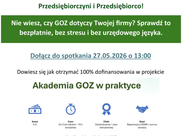 Akademia GOZ - zaproszenie na spotkanie informacyjne online
