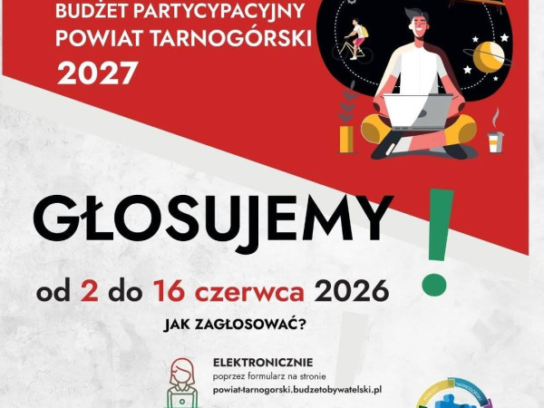 grafika do wpisu: Rusza głosowanie w ramach Budżetu Partycypacyjnego Powiatu Tarnogórskiego!