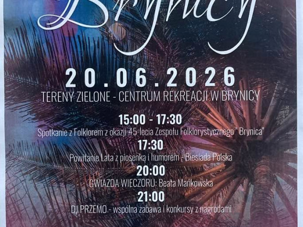 grafika do wpisu: Powitanie Lata i jubileusz 45-lecia Zespołu Folklorystycznego Brynica
