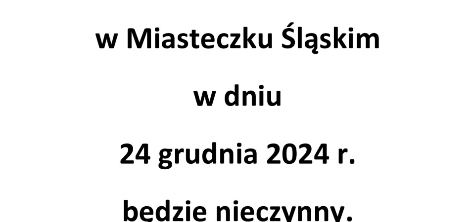 grafika dla wpisu: Informacja o godzinach pracy urzędu w dniach 20 i 24 grudnia 2024 r.