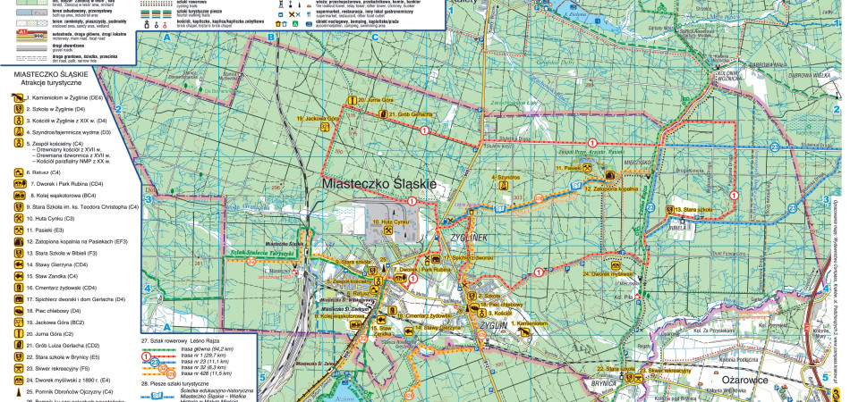 grafika dla wpisu: Folder z atrakcjami turystycznymi Miasteczka Śląskiego, Żyglina, Brynicy i...
