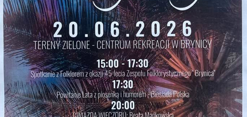 grafika dla wpisu: Powitanie Lata i jubileusz 45-lecia Zespołu Folklorystycznego Brynica