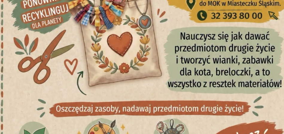 grafika dla wpisu: Zero waste w praktyce – zapraszamy na kreatywne warsztaty!