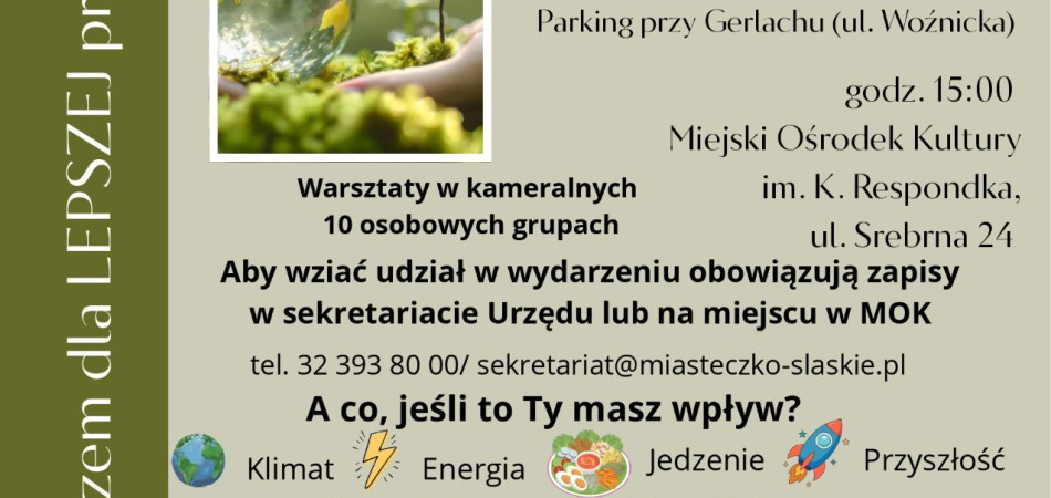 grafika dla wpisu: Cykliczne warsztaty ekologiczne w Miasteczku Śląskim!